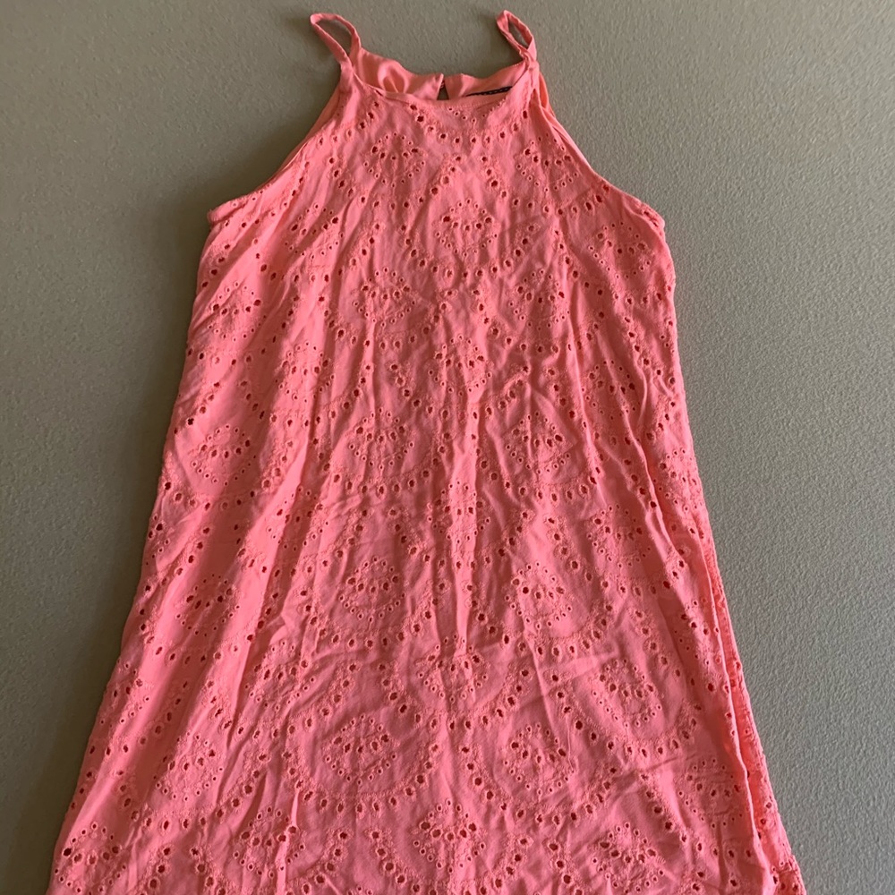 Peach eyelet summer dress